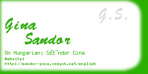 gina sandor business card